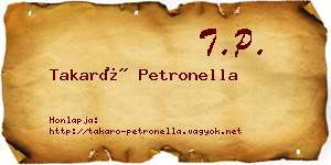 Takaró Petronella névjegykártya